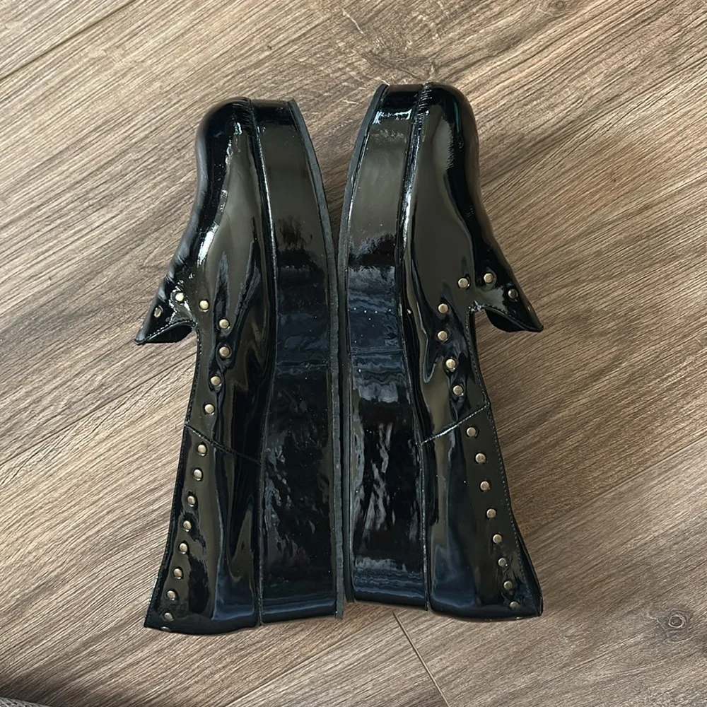 Paruolo studded patent leather black shoes SZ 9.5 ?